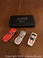 MaxSold Auction: Three Diecast Toy Cars with Kanoodle Travel Puzzle (Case Included) - Coquitlam (British Columbia, Canada) SELLER MANAGED Reseller Online Auction - Robson Drive