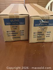MaxSold Auction: Uline 2 oz Black Metal Tins — 48 Tins per Carton - Coquitlam (British Columbia, Canada) SELLER MANAGED Reseller Online Auction - Robson Drive