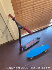 MaxSold Auction: WRLD Stunt Scooter and Unbranded Plastic Cruiser Skateboard - Coquitlam (British Columbia, Canada) SELLER MANAGED Reseller Online Auction - Robson Drive