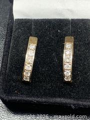 MaxSold Auction: CLASSIC vintage ! (3.5gr 14K)YELLOW GOLD NATURAL REAL DIAMONDS HOOP EARRINGS  - Toronto (Ontario, Canada) PARTNER MANAGED Downsizing Online Auction - Queen Street E