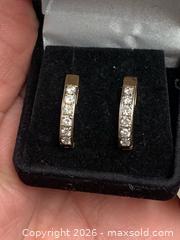 MaxSold Auction: CLASSIC vintage ! (3.5gr 14K)YELLOW GOLD NATURAL REAL DIAMONDS HOOP EARRINGS  - Toronto (Ontario, Canada) PARTNER MANAGED Downsizing Online Auction - Queen Street E