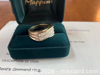 MaxSold Auction: Gentleman's Diamond Ring in 14k Yellow Gold with Original Mappins Box - Merrickville-Wolford (Ontario, Canada) PARTNER MANAGED Downsizing Online Auction - Kilmarnock Road