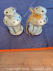 MaxSold Auction: Silver Metal and Glass Lanterns, Set of 2 - King (Ontario, Canada) SELLER MANAGED Moving Online Auction -  Wells Orchard Crescent