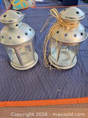 MaxSold Auction: Silver Metal and Glass Lanterns, Set of 2 - King (Ontario, Canada) SELLER MANAGED Moving Online Auction -  Wells Orchard Crescent