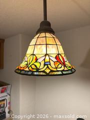 MaxSold Auction: 2 Tiffany-Style2 Stained Glass Pendant Lamp Shades - Erie (Colorado, USA) SELLER MANAGED Moving Online Auction - Madison Drive