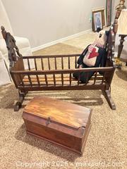 MaxSold Auction: Antique stuffed animal and holder. Antique chest. - Erie (Colorado, USA) SELLER MANAGED Moving Online Auction - Madison Drive