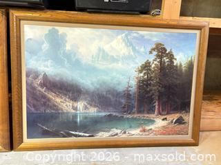 MaxSold Auction: Lot of 2 Vintage Mountain Landscape Prints in Wood Frames - Erie (Colorado, USA) SELLER MANAGED Moving Online Auction - Madison Drive