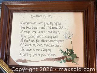 MaxSold Auction: Lot of 8 Framed Bird, Floral and Sentimental Prints/Embroidery - Erie (Colorado, USA) SELLER MANAGED Moving Online Auction - Madison Drive