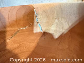 MaxSold Auction: Pair of Hand-Turned Wooden Bowls, Mixed Wood Tones - Erie (Colorado, USA) SELLER MANAGED Moving Online Auction - Madison Drive