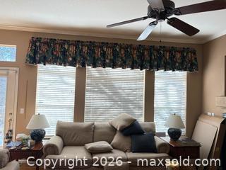 MaxSold Auction: Teal Floral Custom Long Valances (2) - Erie (Colorado, USA) SELLER MANAGED Moving Online Auction - Madison Drive
