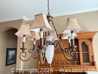 MaxSold Auction: Traditional 7-Light Oil-Rubbed Bronze Chandelier - Erie (Colorado, USA) SELLER MANAGED Moving Online Auction - Madison Drive