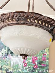 MaxSold Auction: Traditional Oil Rubbed Bronze Metal & Glass Chandelier - Erie (Colorado, USA) SELLER MANAGED Moving Online Auction - Madison Drive