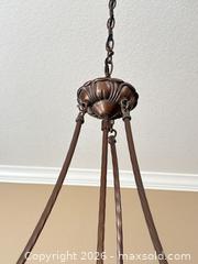 MaxSold Auction: Traditional Oil Rubbed Bronze Metal & Glass Chandelier - Erie (Colorado, USA) SELLER MANAGED Moving Online Auction - Madison Drive