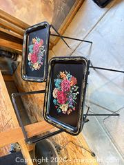 MaxSold Auction: Vintage Black Metal Folding TV Trays, Pair with 2 Extra Stands - Erie (Colorado, USA) SELLER MANAGED Moving Online Auction - Madison Drive