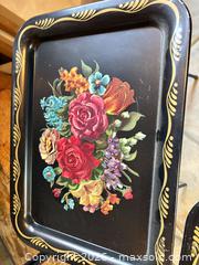 MaxSold Auction: Vintage Black Metal Folding TV Trays, Pair with 2 Extra Stands - Erie (Colorado, USA) SELLER MANAGED Moving Online Auction - Madison Drive