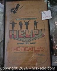 MaxSold Auction: Framed Original Vintage Theatre Posters: The Beatles - HELP! & One Mo' Time - San Fernando (California, USA) SELLER MANAGED Estate Sale Online Auction -  North Workman Street