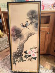 MaxSold Auction: Original Japanese Hand-Painted Birds on Silk and Canvas, Framed - Weatherford (Texas, USA) SELLER MANAGED Downsizing Online Auction - Horseshoe Bend Trail