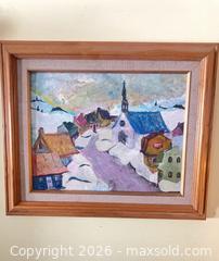 MaxSold Auction: Village Scene - Oil on Board - Lanark Highlands (Ontario, Canada) SELLER MANAGED Downsizing Online Auction -  Markle Road