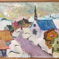 MaxSold Auction: Village Scene - Oil on Board - Lanark Highlands (Ontario, Canada) SELLER MANAGED Downsizing Online Auction -  Markle Road