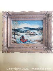 MaxSold Auction: Vintage Quebecois Oil Painting  - Lanark Highlands (Ontario, Canada) SELLER MANAGED Downsizing Online Auction -  Markle Road