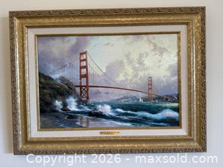 MaxSold Auction: Vintage Framed Art: Golden Gate Bridge, San Francisco by Thomas Kinkade w/ Certificate of Authenticity  - Daly City (California, USA) SELLER MANAGED Estate Sale Online Auction - Lake Vista Avenue