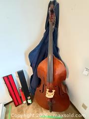 MaxSold Auction: Double Bass Upright (Spruce/Maple) with Gig Bag & Reid Hudson Bow - Saanich (British Columbia, Canada) PARTNER MANAGED Moving Online Auction - Agnew Street