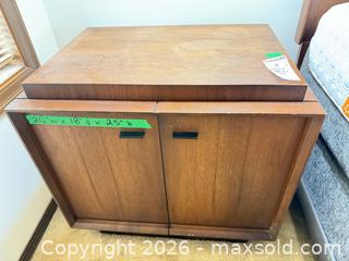 MaxSold Auction: Mid-Century Modern Walnut Nightstand / Storage Cabinets (x2) - Saanich (British Columbia, Canada) PARTNER MANAGED Moving Online Auction - Agnew Street