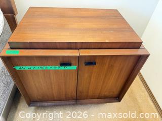 MaxSold Auction: Mid-Century Modern Walnut Nightstand / Storage Cabinets (x2) - Saanich (British Columbia, Canada) PARTNER MANAGED Moving Online Auction - Agnew Street