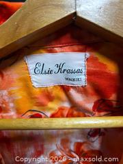 MaxSold Auction: Elsie Krassas Rayon Hawaiian Aloha Shirt, Red Orange Floral - Calgary (Alberta, Canada) SELLER MANAGED Estate Sale Online Auction - 59 Avenue South East