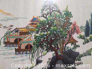 MaxSold Auction: Framed Chinese Silk Embroidery in Black Wood Frame - Calgary (Alberta, Canada) SELLER MANAGED Estate Sale Online Auction - 59 Avenue South East
