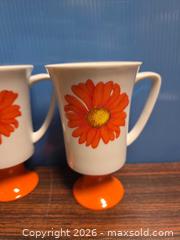 MaxSold Auction: Lot of 4 Seyei Porcelain Floral Mugs, Orange & White - Calgary (Alberta, Canada) SELLER MANAGED Estate Sale Online Auction - 59 Avenue South East