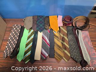 MaxSold Auction: Lot of Neckties with 3 Belts  - Calgary (Alberta, Canada) SELLER MANAGED Estate Sale Online Auction - 59 Avenue South East
