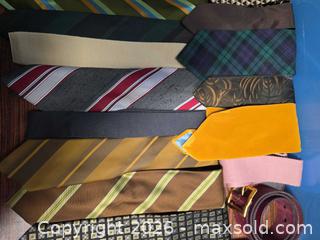 MaxSold Auction: Lot of Neckties with 3 Belts  - Calgary (Alberta, Canada) SELLER MANAGED Estate Sale Online Auction - 59 Avenue South East