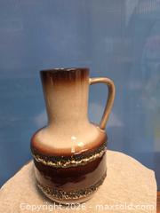 MaxSold Auction: Mid-Century Brown Ceramic Pitcher / Vase 10 in height - Calgary (Alberta, Canada) SELLER MANAGED Estate Sale Online Auction - 59 Avenue South East