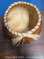 MaxSold Auction: Rustic Brown Dried Gourd Vase with Raffia Trim - Calgary (Alberta, Canada) SELLER MANAGED Estate Sale Online Auction - 59 Avenue South East