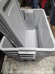 MaxSold Auction: Set of 4 Large Gray Plastic Storage Bins (20+ gal) - Calgary (Alberta, Canada) SELLER MANAGED Estate Sale Online Auction - 59 Avenue South East