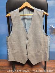 MaxSold Auction: Subtle Windowpane Checked Vest / Waistcoat, Three-Button Front - Calgary (Alberta, Canada) SELLER MANAGED Estate Sale Online Auction - 59 Avenue South East