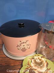 MaxSold Auction: Vintage Painted Metal Trivet, Glass Pitcher & Black Cat Tobacco Tin - Calgary (Alberta, Canada) SELLER MANAGED Estate Sale Online Auction - 59 Avenue South East