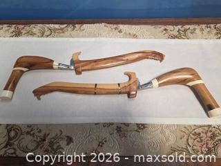 MaxSold Auction: Vintage Rencong Pair of Wood-Handled Daggers with Sheaths - Calgary (Alberta, Canada) SELLER MANAGED Estate Sale Online Auction - 59 Avenue South East