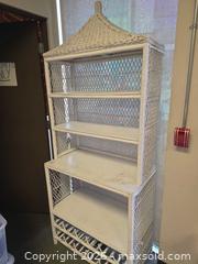 MaxSold Auction: White Distressed Wicker / Rattan Shelf Bookcase - Calgary (Alberta, Canada) SELLER MANAGED Estate Sale Online Auction - 59 Avenue South East