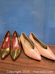MaxSold Auction: Women's Heels, Two Pairs, Gold and Pink, Size 10 and Unknown - Calgary (Alberta, Canada) SELLER MANAGED Estate Sale Online Auction - 59 Avenue South East
