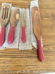 MaxSold Auction: 4-Piece Wooden Cooking Utensil Set with Red Silicone Handles - Las Vegas (Nevada, USA) PARTNER MANAGED Estate Sale Online Auction - Argent Star Court