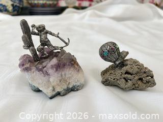 MaxSold Auction: Amethyst & Pyrite Decorative Mineral Figurines, 2-Piece Lot - Las Vegas (Nevada, USA) PARTNER MANAGED Estate Sale Online Auction - Argent Star Court