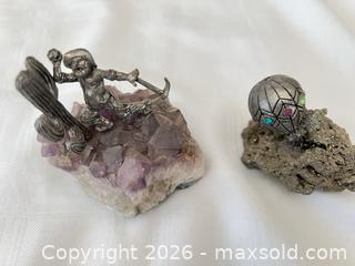 MaxSold Auction: Amethyst & Pyrite Decorative Mineral Figurines, 2-Piece Lot - Las Vegas (Nevada, USA) PARTNER MANAGED Estate Sale Online Auction - Argent Star Court