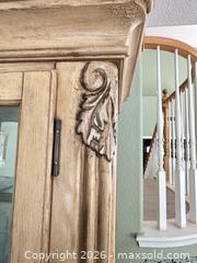 MaxSold Auction: Antique Beige Round Glass-Top Dining Set with China Cabinet - Las Vegas (Nevada, USA) PARTNER MANAGED Estate Sale Online Auction - Argent Star Court