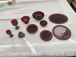 MaxSold Auction: Avon Cape Cod Ruby Glassware Set - 30+ Pieces - Las Vegas (Nevada, USA) PARTNER MANAGED Estate Sale Online Auction - Argent Star Court