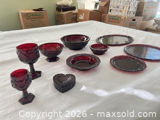 MaxSold Auction: Avon Cape Cod Ruby Glassware Set - 30+ Pieces - Las Vegas (Nevada, USA) PARTNER MANAGED Estate Sale Online Auction - Argent Star Court