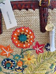MaxSold Auction: Brahmin Large Straw & Leather Floral Embroidered Tote - Las Vegas (Nevada, USA) PARTNER MANAGED Estate Sale Online Auction - Argent Star Court