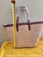 MaxSold Auction: Brahmin Large Straw & Leather Floral Embroidered Tote - Las Vegas (Nevada, USA) PARTNER MANAGED Estate Sale Online Auction - Argent Star Court