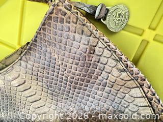 MaxSold Auction: Brown Snake-Embossed Leather Shoulder/Crossbody Handbag - Las Vegas (Nevada, USA) PARTNER MANAGED Estate Sale Online Auction - Argent Star Court